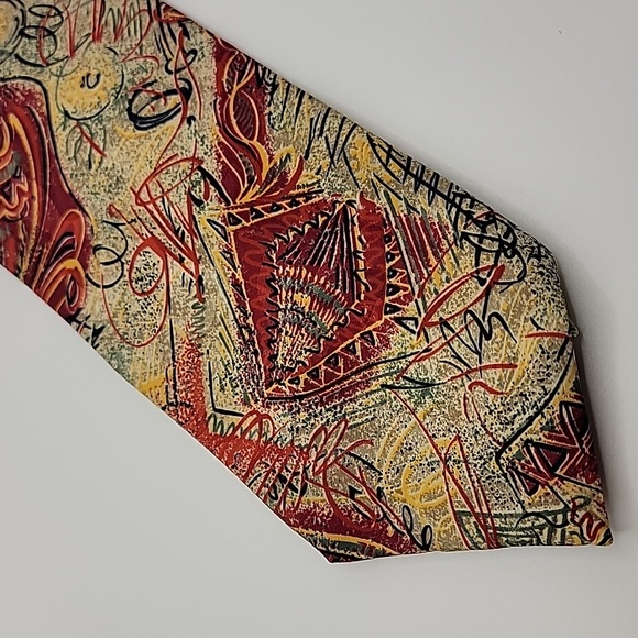 Oscar De La Renta Abstract Patterned Tie - Picture 7 of 7